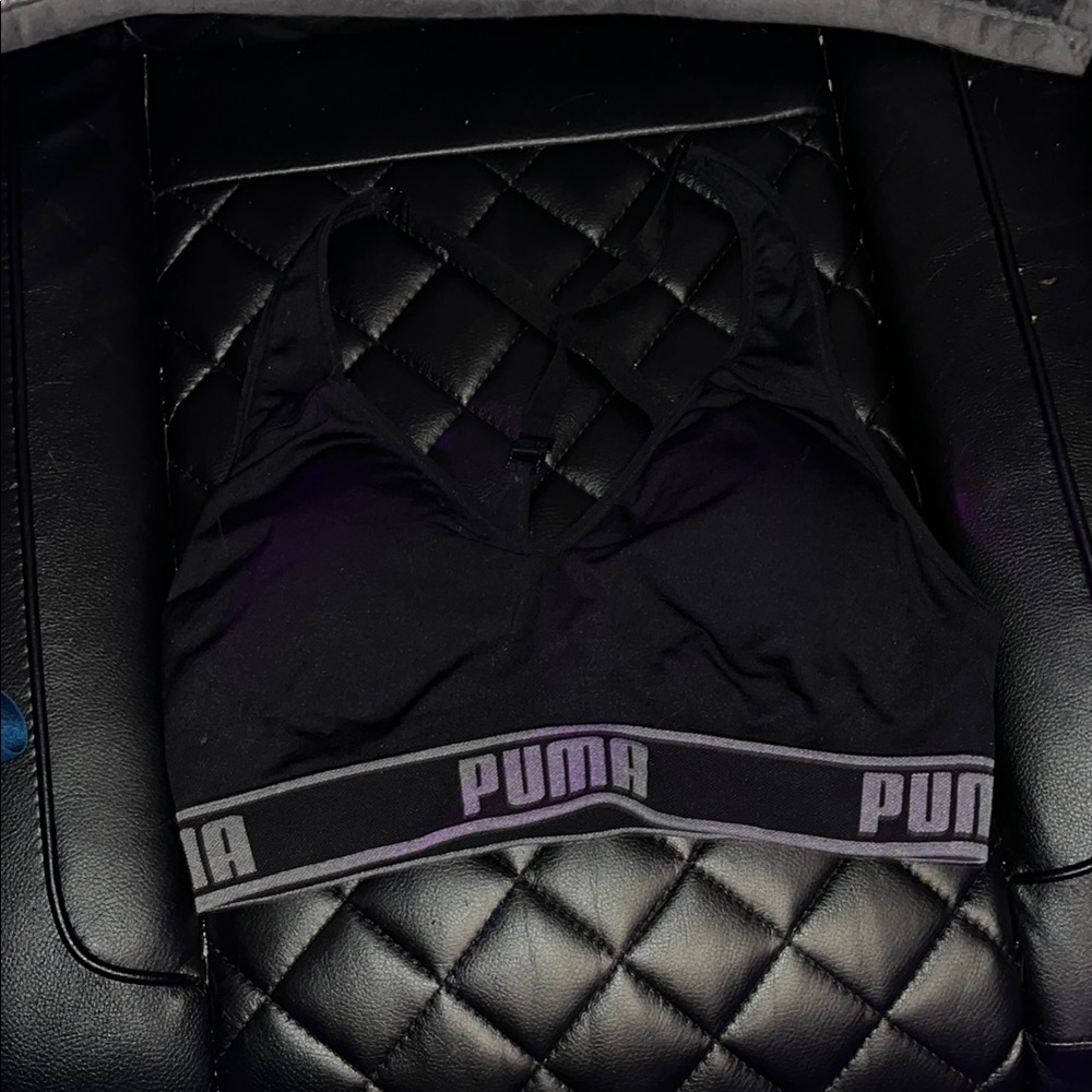 PUMA Black Cross-Back Sports Bra